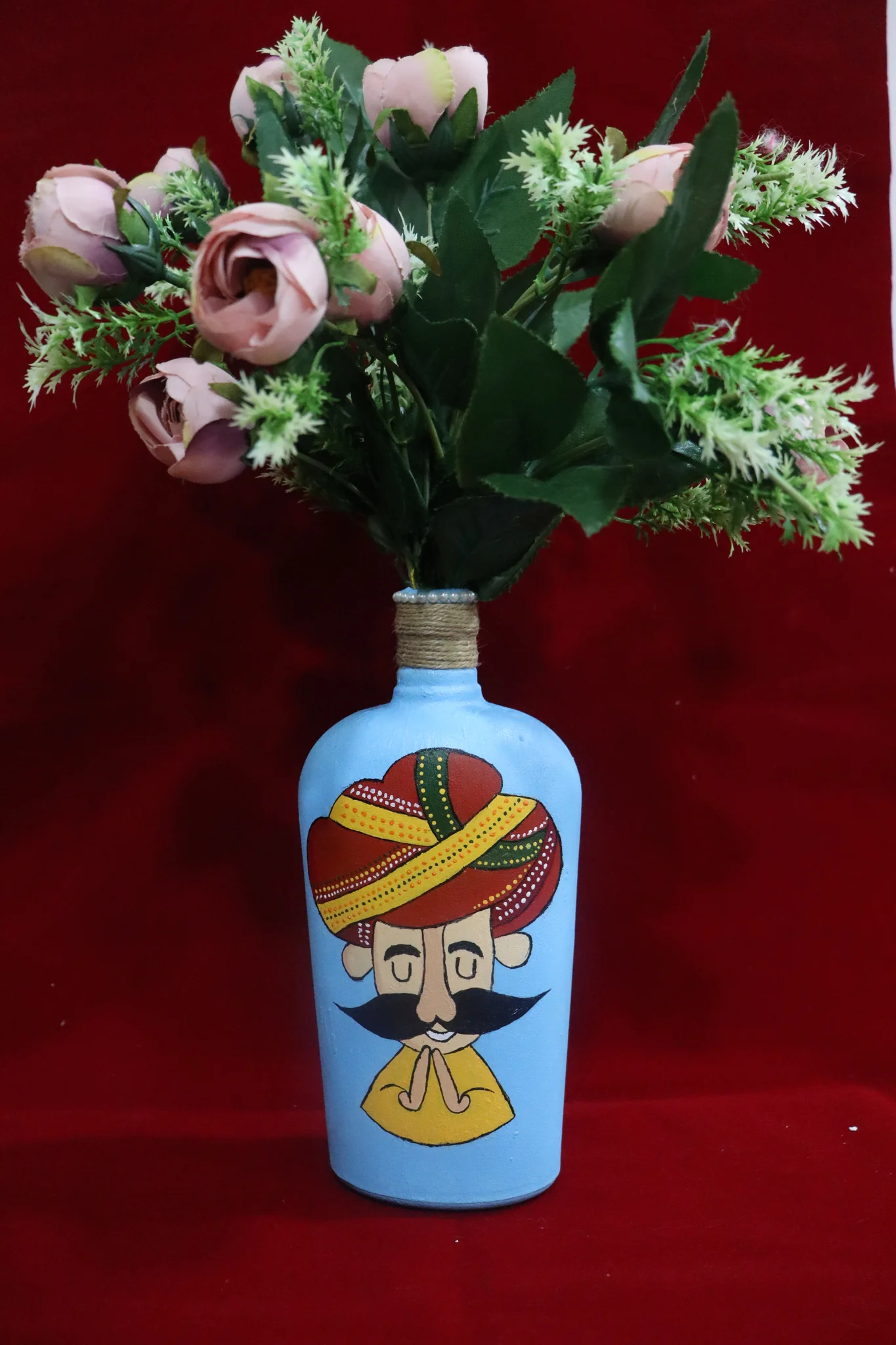 Royal Mustache Floral Bottle Art