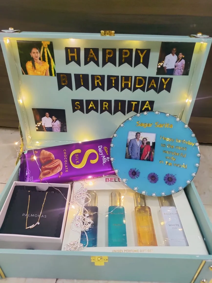 Personalized Birthday Luxury Gift Hamper with Lights