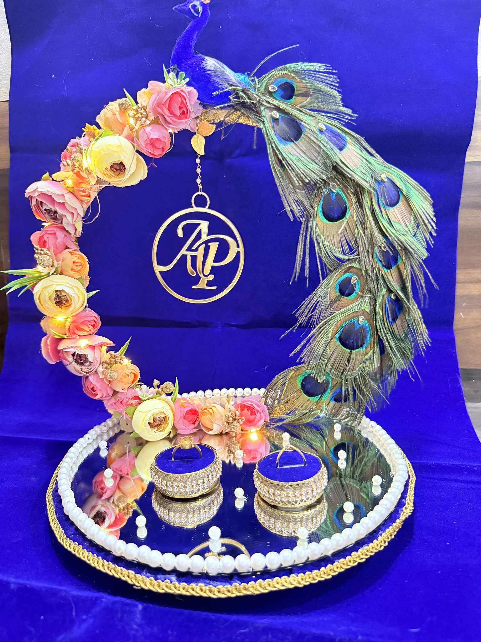 Royal Peacock Feather Ring Platter